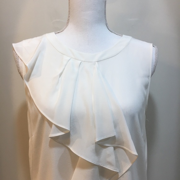 Antonio Melani Asymmetrical Ruffle Silk Top - Picture 2 of 8